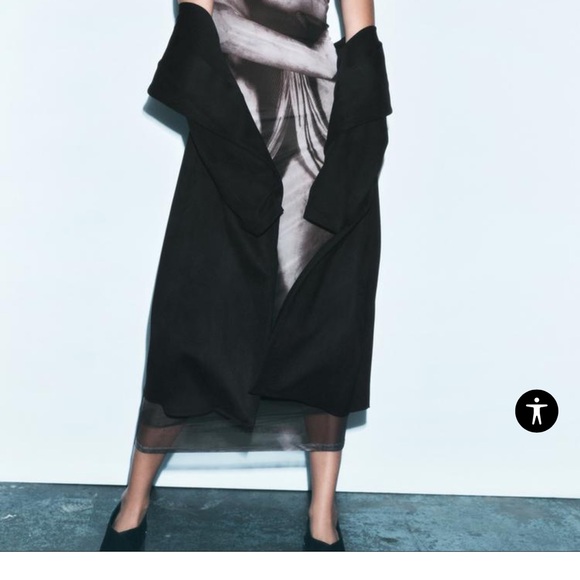 Zara faux Suède long open jacket with lapels. Size medium barely worn - Picture 9 of 9